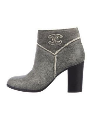 chanel suede beige and black cc boots loogi|High boots .